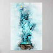 Poster Statue de la Liberté aquarelle (Devant)