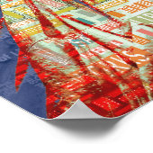 Poster Statue de la Liberté avec 4 juillet nuage de mots (Coin)