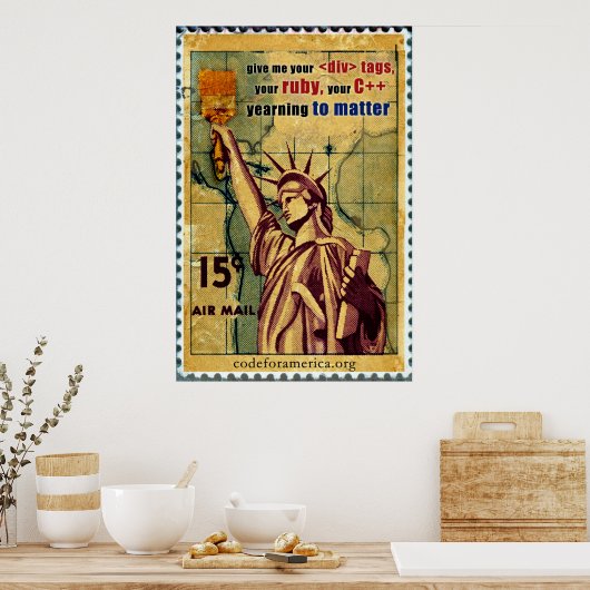 Poster Statue de la Liberté/Code (Cuisine)