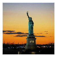 Statue de la Liberté coucher New York