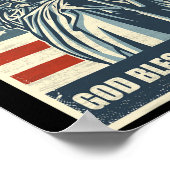 Poster Statue De La Liberté Dieu Béni L'Amérique 4 juille (Coin)