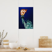 Poster Statue de la Liberté éclaire sa flamme pour ASL (Cuisine)