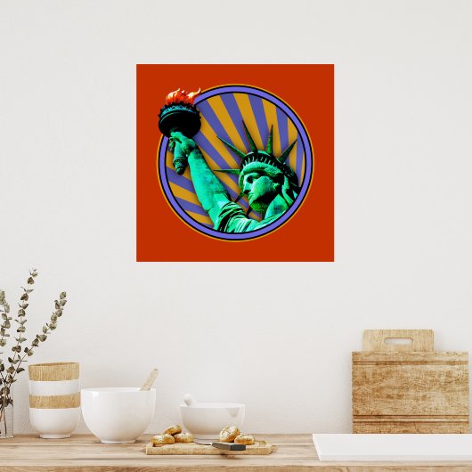 Poster Statue de la Liberté Emblem Design (Cuisine)