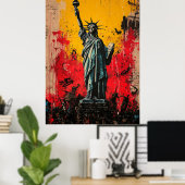 Poster Statue de la Liberté expressionniste – Art audacie (Bureau à domicile)