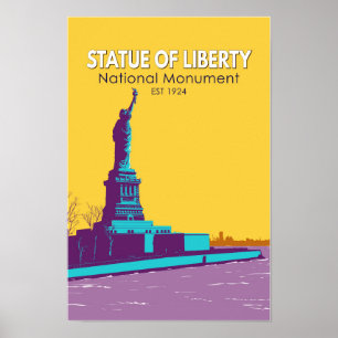 Poster Statue de la Liberté Monument national Liberty Isl