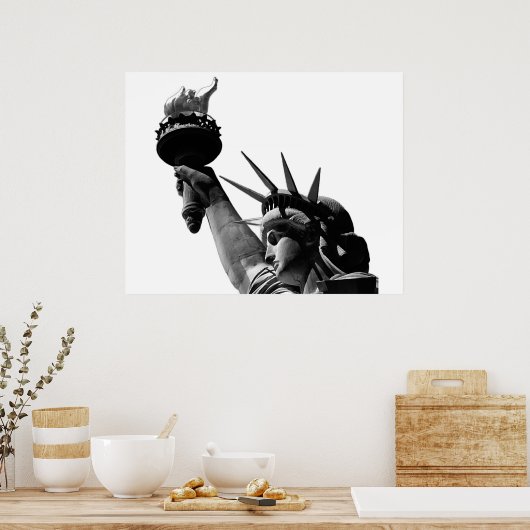 Poster Statue de la Liberté Noir & Blanc (Cuisine)