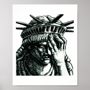 Poster Statue De La Liberté Pleurant Anti Trump Ne Résist