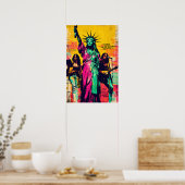 Poster Statue de la Liberté Pop Art (Cuisine)