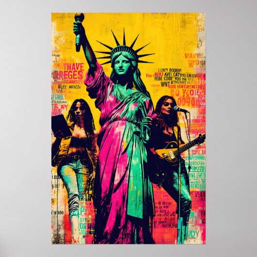 Poster Statue de la Liberté Pop Art (Devant)