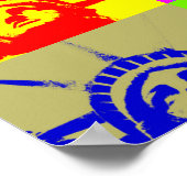 Poster Statue de la Liberté Quatre couleurs Pop Art Poste (Coin)