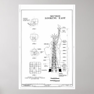 Poster Statue de la liberté Schéma structurel