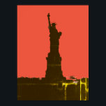 Poster Statue de la Liberté Silhouette Pop Art<br><div class="desc">New York - États-Unis d'Amérique Symbole national et ville Statues,  Monuments et Bâtiments - Statue de la Liberté Photo Oeuvre - Statue de la Liberté Silhouette Pop Art Style Art</div>