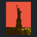 Poster Statue de la Liberté Silhouette Pop Art<br><div class="desc">New York - États-Unis d'Amérique Symbole national et ville Statues,  Monuments et Bâtiments - Statue de la Liberté Photo Oeuvre - Statue de la Liberté Silhouette Pop Art Style Art</div>