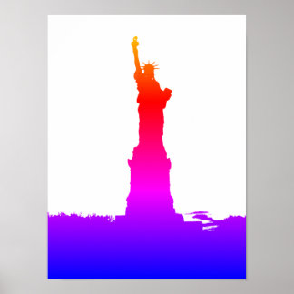 Poster Statue de la Liberté Silhouette Pop Art