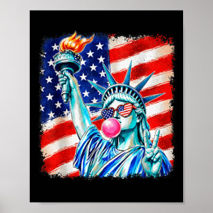 Poster Statue de la liberté soufflant des femmes patrioti