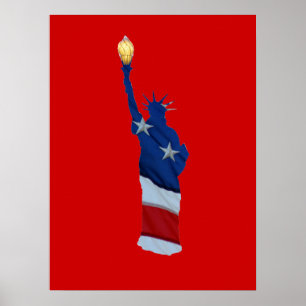 Poster Statue de la liberté sur n'importe quelle couleur