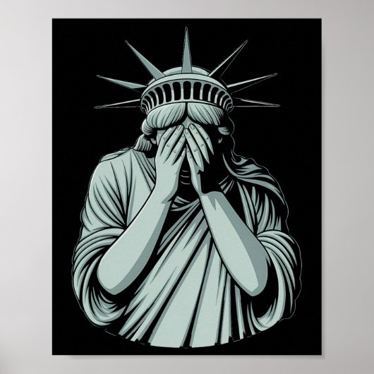 Poster Statue de la Liberté Triste Amérique (Devant)