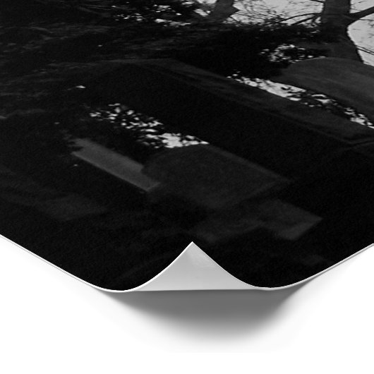 Poster Statue de l'ange noir et blanc (Coin)