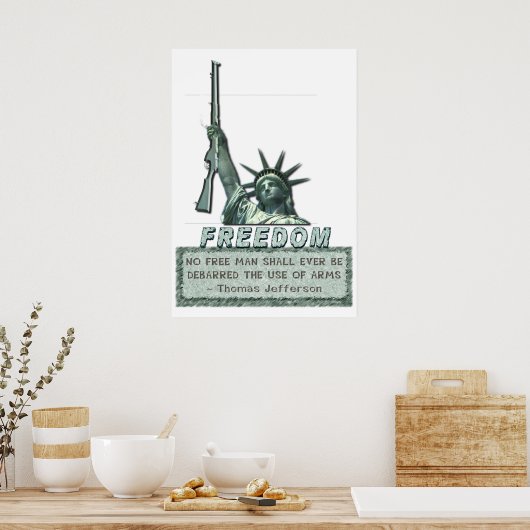 POSTER STATUE DE LIBERTÉ - CITE T JEFFERSON - ARMES À FEU (Cuisine)