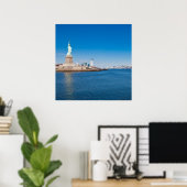 Poster Statue de Liberty, Hudson River et Manhattan (Bureau à domicile)