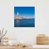 Poster Statue de Liberty, Hudson River et Manhattan (Cuisine)
