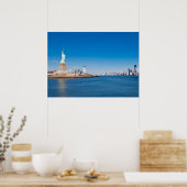 Poster Statue de Liberty, Hudson River et Manhattan (Cuisine)
