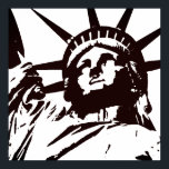 Poster Statue de Liberty Pop Art<br><div class="desc">New York - États-Unis d'Amérique Symbole national et ville Statues,  Monuments et Bâtiments - Statue de la Liberté Photo Oeuvre - Statue de la Liberté Silhouette Pop Art Style Black & White Oeuvre</div>