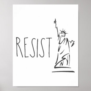 Poster Statue De Liberty Pro Immigration Résiste