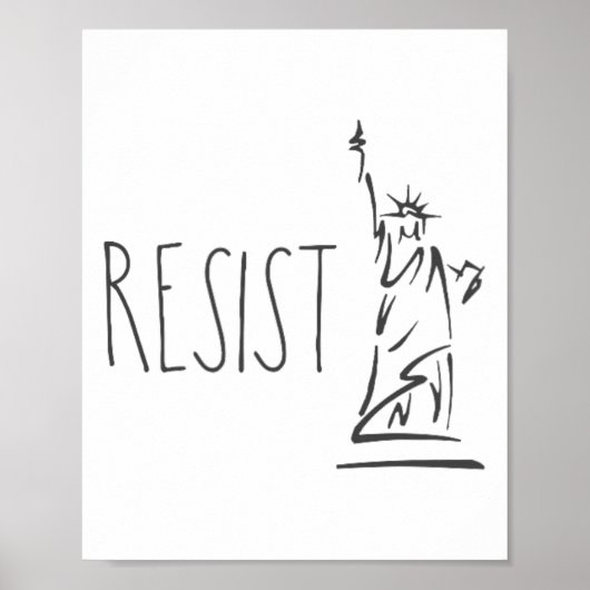 Poster Statue De Liberty Pro Immigration Résiste (Devant)