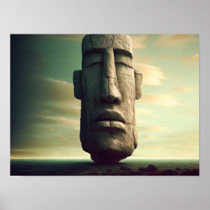 Poster Statue De L'Île De Pâques Le Moai