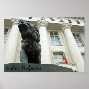 Poster Statue de lion, Sofia, Bulgarie