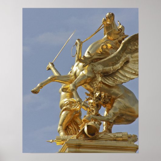 Poster Statue de Pegasus au pont Alexandre III (Devant)