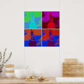 Poster Statue de style pop art de la liberté (Cuisine)