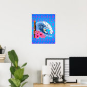 Poster Statue De Surfer Et Tiki (Bureau à domicile)