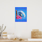 Poster Statue De Surfer Et Tiki (Cuisine)