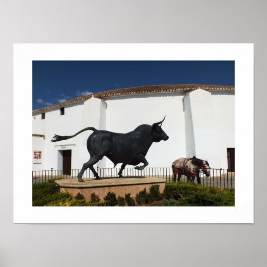 Poster Statue de taureau et cheval espagnol (Devant)