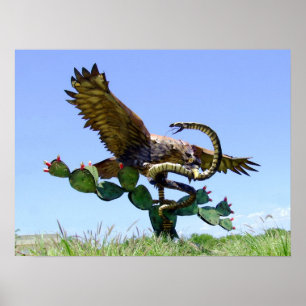 Poster Statue des armoiries mexicaines