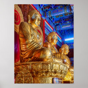 Poster Statue d'image de Bouddha thaïlandais chinois