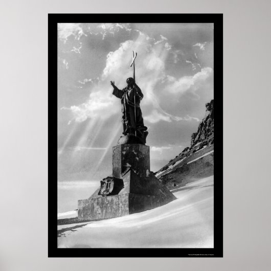 Poster Statue du Christ dans les Andes 1904 (Devant)