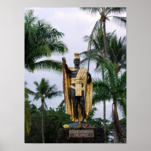 Poster Statue du roi d'Hawaï Kamehameha