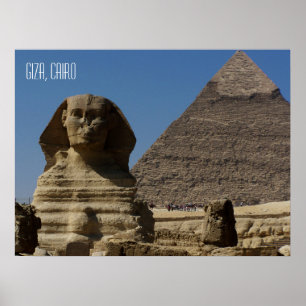 Poster Statue du Sphinx à Giza Le Caire Egypte Souvenir