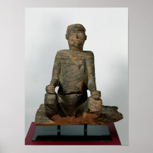 Poster Statue d'un homme assis, Mbembe, Nigeria