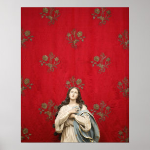 Poster Statue d'une vierge dans une église de Spaccanapol