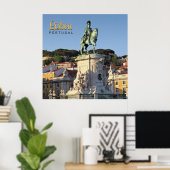 Poster Statue équestre du roi José I, Lisbonne (Bureau à domicile)
