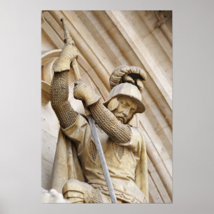 Poster Statue gothique réaliste décorant les façades