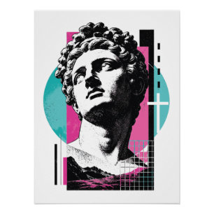 Poster Statue grecque rétro Jésus brutaliste Colossiens 2