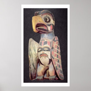 Poster Statue haïda 'Thunderbird' (bois peint)