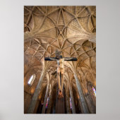 Poster Statue Jésus Dans Cathédrale, Intérieur (Devant)
