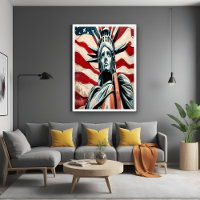 Statue moderne de la Liberté avec Drapeau américai