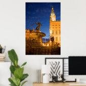 Poster Statue Neptune Dans La Fontaine (Bureau à domicile)